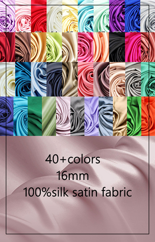40+ Colors 100% Silk Satin 16mm 44/45" Silk Satin Fabric Suzhou Hangzhou Ch