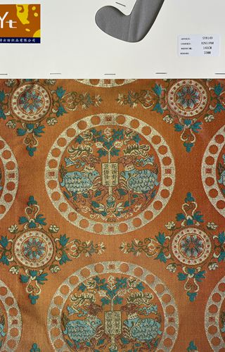 sy8149,82%silk18%metallic,145cm,33mm,yarn-dyed,jacquard fabric
