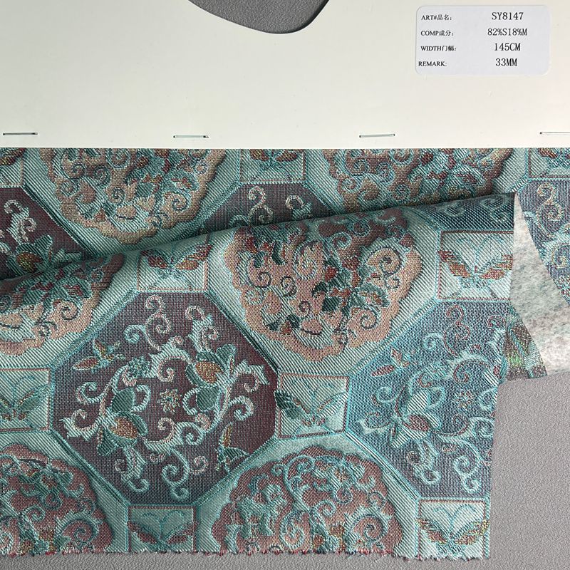 sy8147,82%silk18%metallic,145cm,33mm,yarn-dyed,jacquard fabric