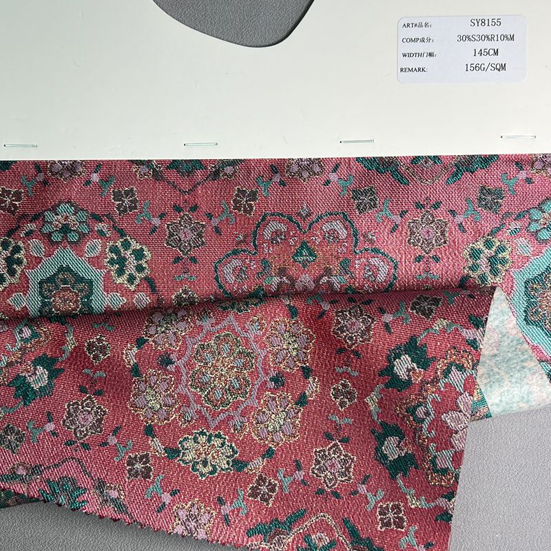 sy8155,30%s30%rayon10%metallic,145cm,36mm,yarn-dyed,jacquard fabric