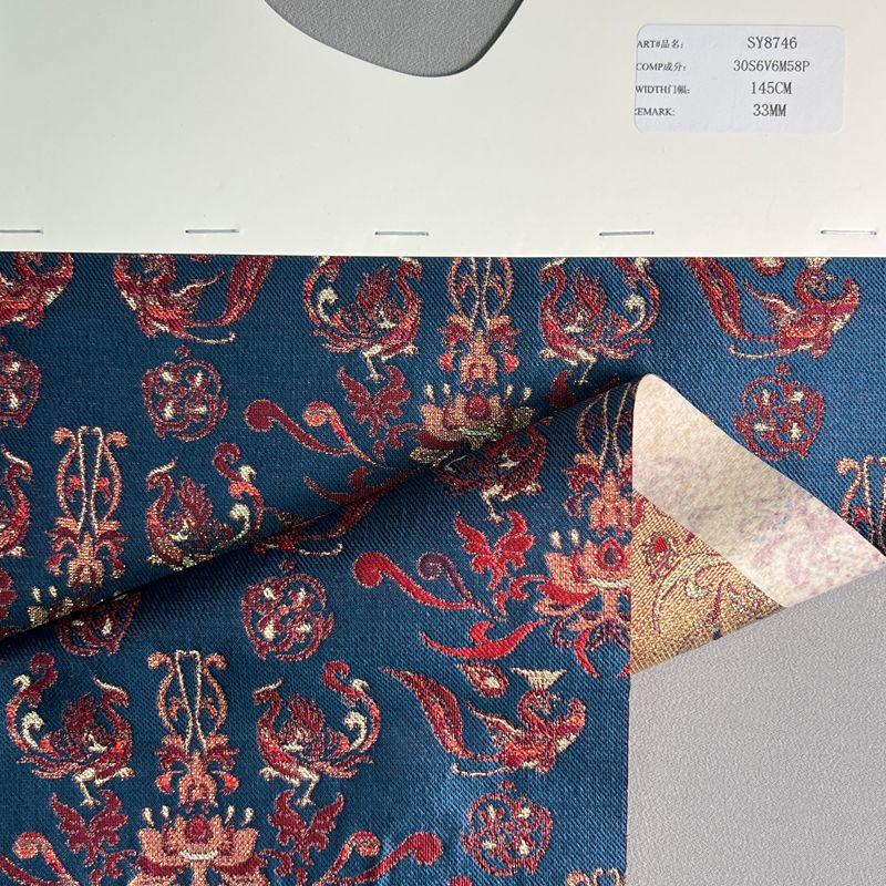 sy8746,30%silk6%rayon58%polyester6%metallic,145cm,33mm,yarn-dyed,jacquard fabric