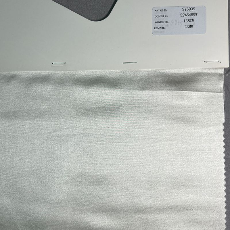 sy6939,52%silk48%wool,138cm,23mm,charmeuse,piece-dyed