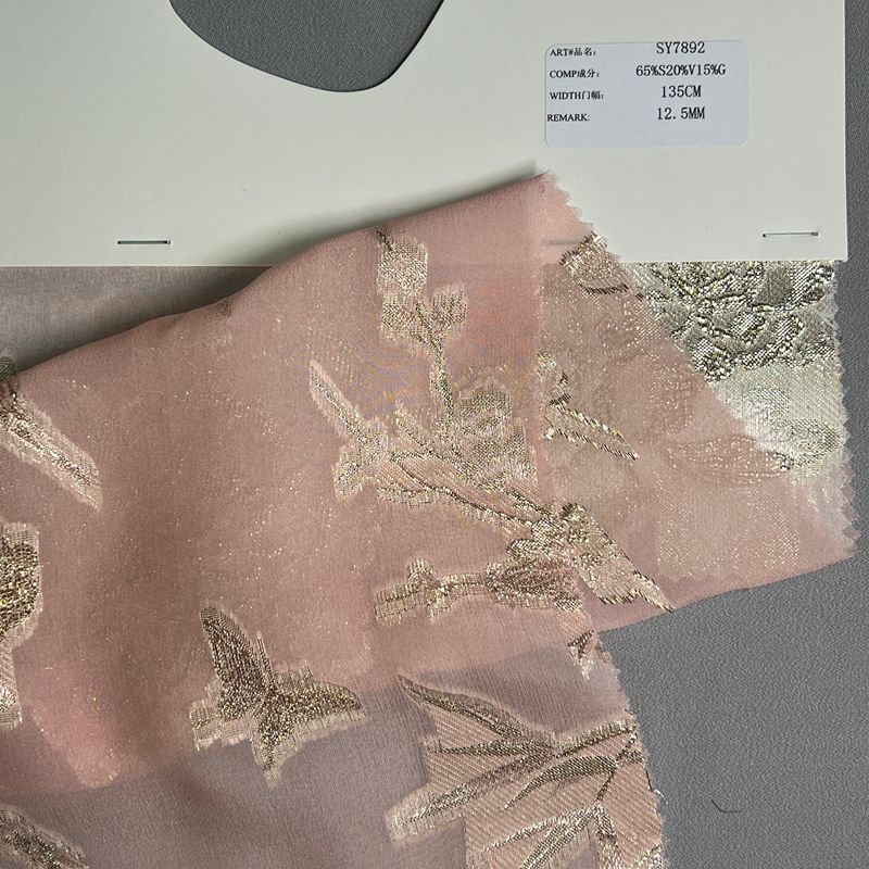sy7892,65%silk20%viscose15%metallic,135cm,12.5mm,cut-work voile,piece-dyed