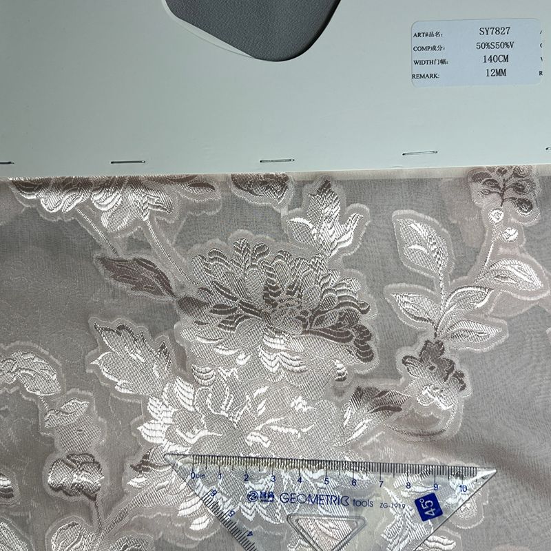 sy7827,50%silk50%viscose,140cm,12mm,cut-work voile,piece-dyed