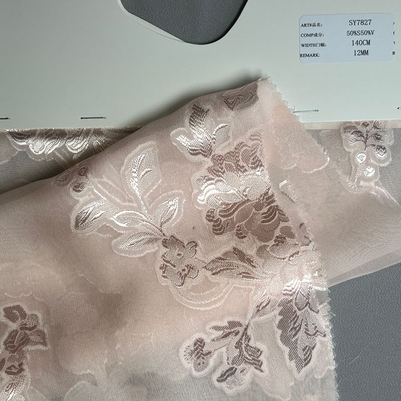 sy7827,50%silk50%viscose,140cm,12mm,cut-work voile,piece-dyed