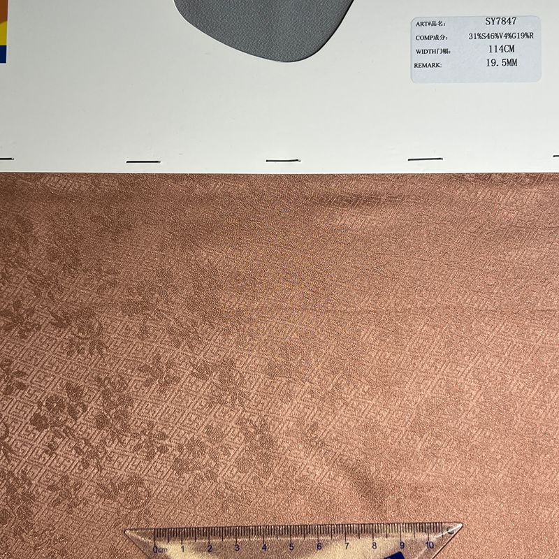 sy7847,31%silk46%viscose19%rayon4%metallic,114cm,19.5mm,jacquard,piece-dyed
