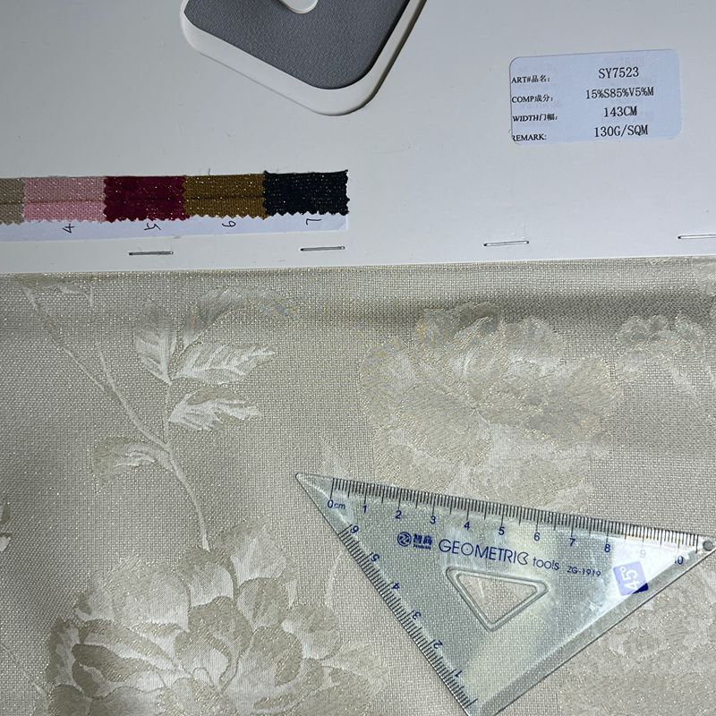 sy7523,15%silk85%viscose5%metallic,143cm,130gsm,jacquard,piece-dyed