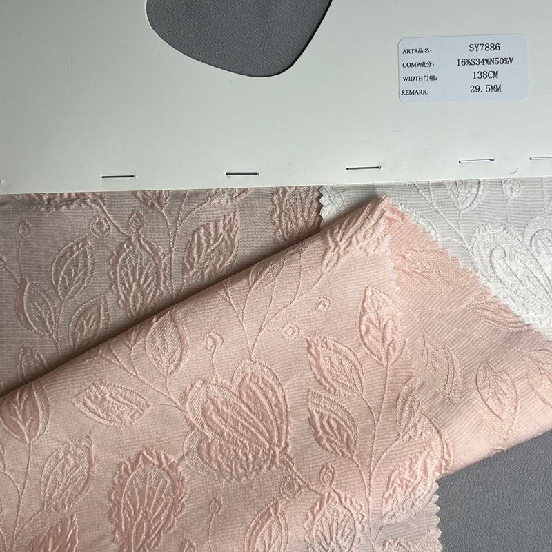 sy7886,16%silk34%nylon50%viscose,138cm,29.5mm,jacquard,piece-dyed