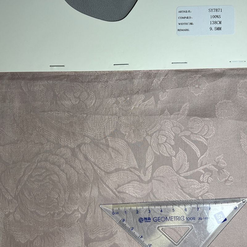 sy7871,100%silk138cm,9.5mm,jacquard,organza,piece-dyed