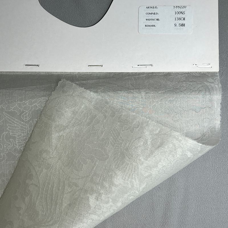 sy6220,100%silk,138cm,9.5mm,jacquard organza,piece-dyed
