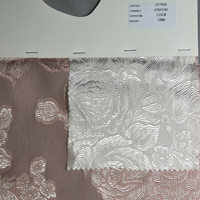 sy7896,47%silk53%viscose,125cm,18mm,jacquard cut-work crinkle chiffon,piece-dyed