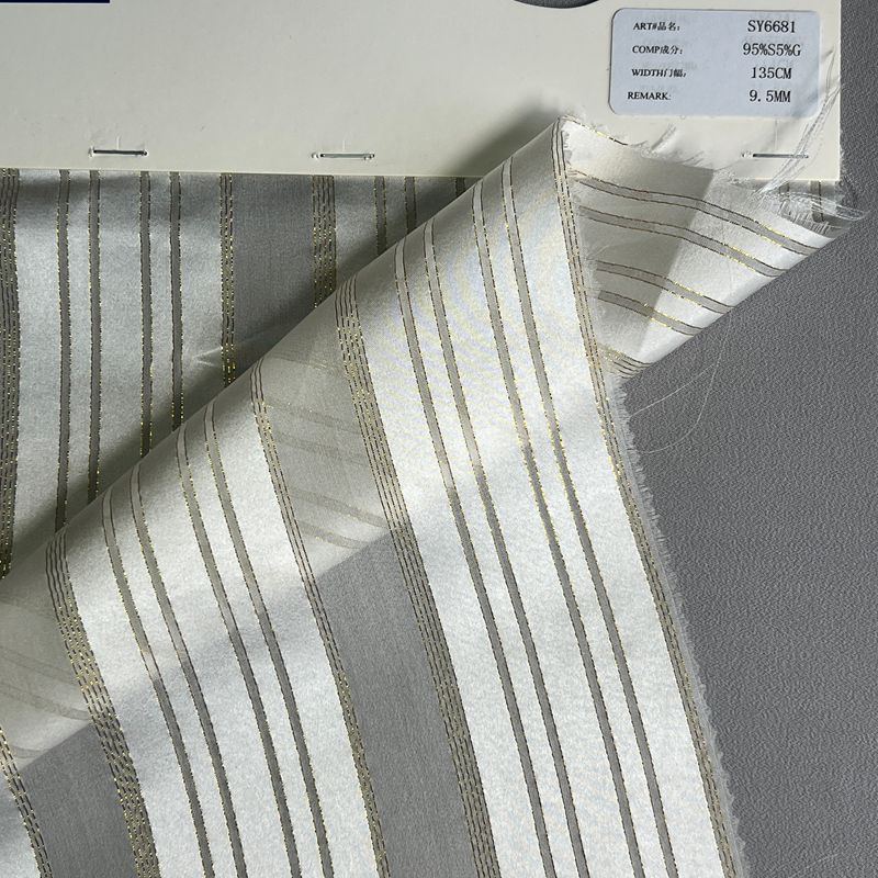 sy6681,95%silk5%metallic，135cm,9.5mm,piece-dyed
