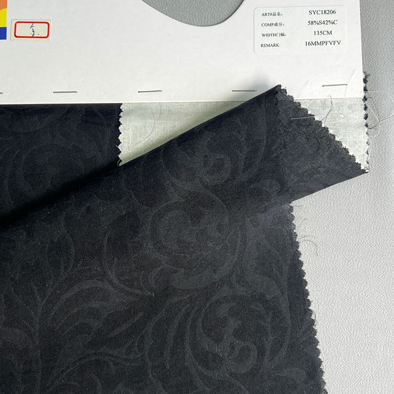 syc18206,58%silk42%cotten,135cm,16mm,jacquard,piece-dyed
