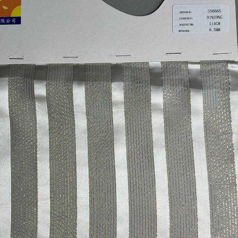 sy6665,91%silk9%metallic,114cm,9.5mm,piece-dyed