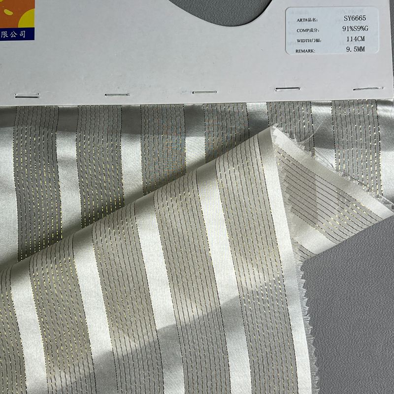 sy6665,91%silk9%metallic,114cm,9.5mm,piece-dyed