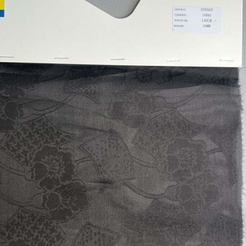 sy6563,100%silk,140cm,10mm,jacquard organza,piecd-dyed