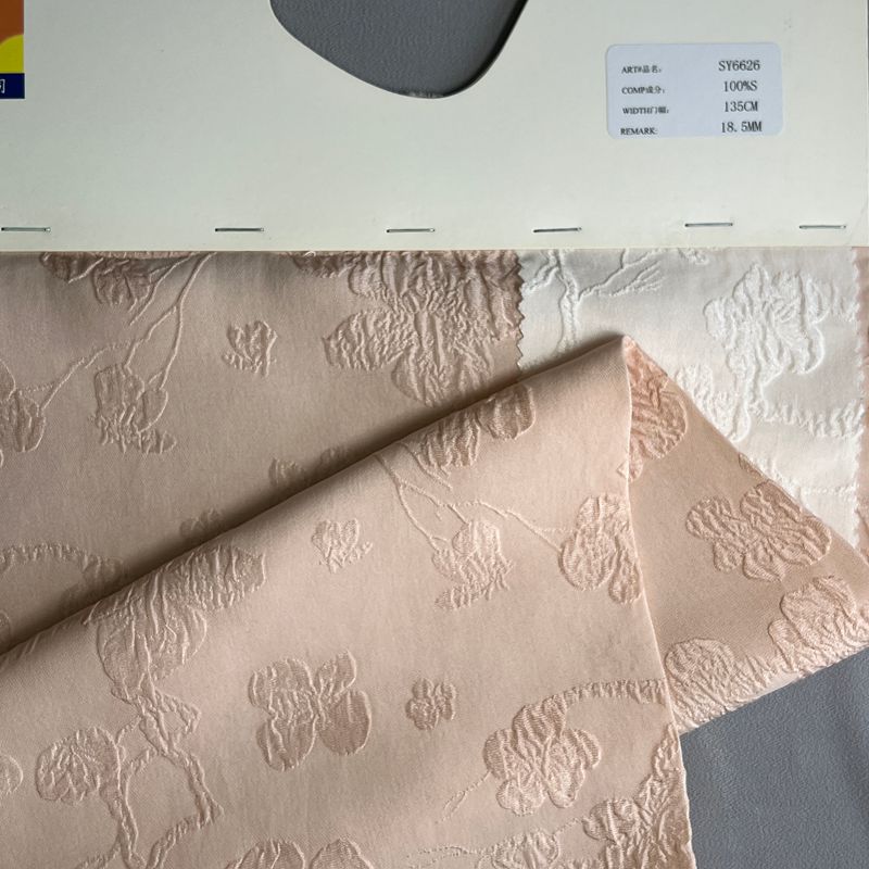 sy6626,100%silk,135cm,18.5mm,jacquard gauze crepe,piece-dyed