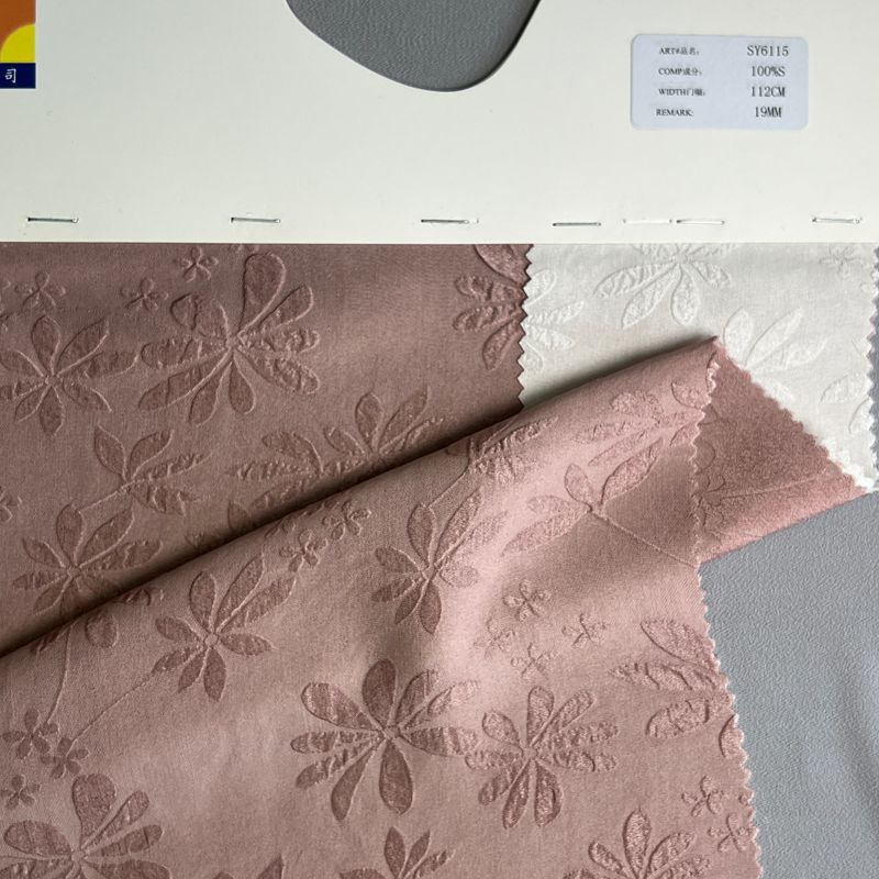 sy6115,100%silk,112cm,19mm,jacquard gauze crepe,piece-dyed