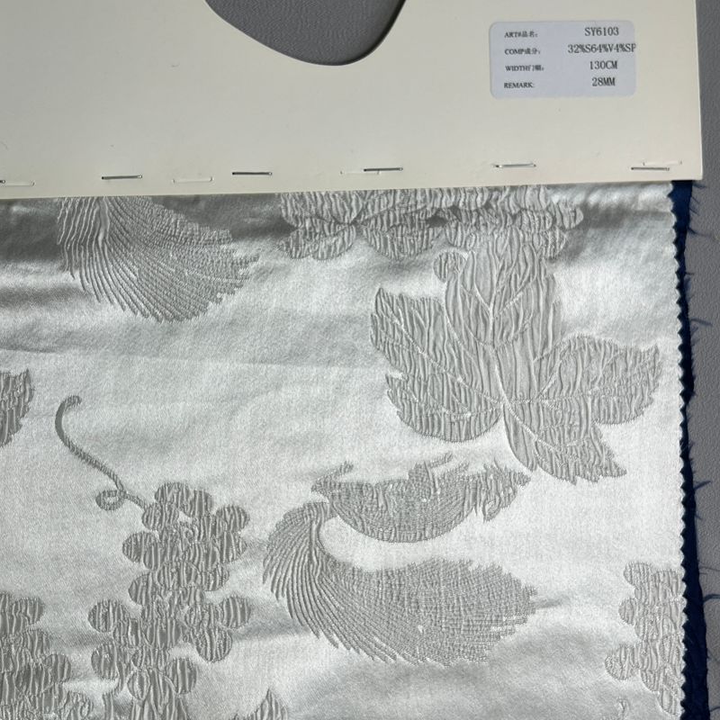 sy6103,32%silk64%viscose4%spandex,130cm,28mm,elastic jacquard gauze crepe,piece-dyed