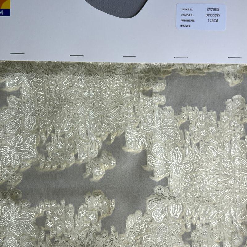 sy7953,50%silk50%viscose,135cm,cut-work silk voile,piece-dyed