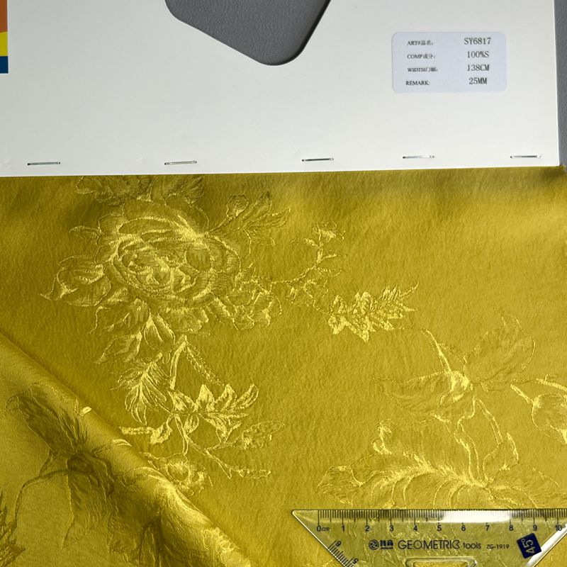 sy6817,100%silk,138cm,25mm,jacquard charmeuse,piece-dyed
