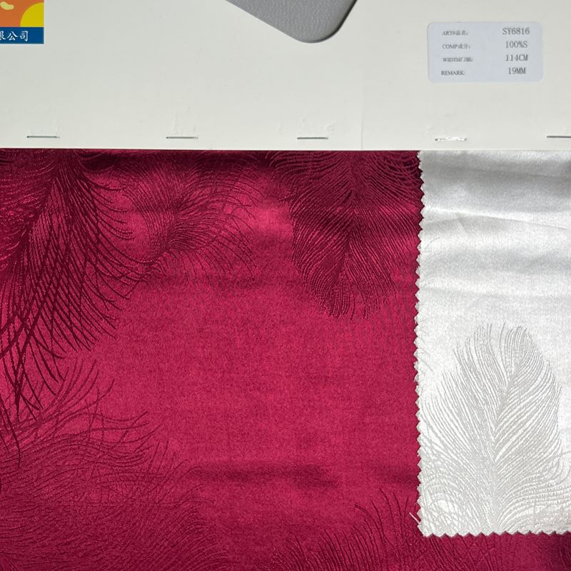 sy6816,100%silk,114cm,19mm,jacquard charmeuse,piece-dyed