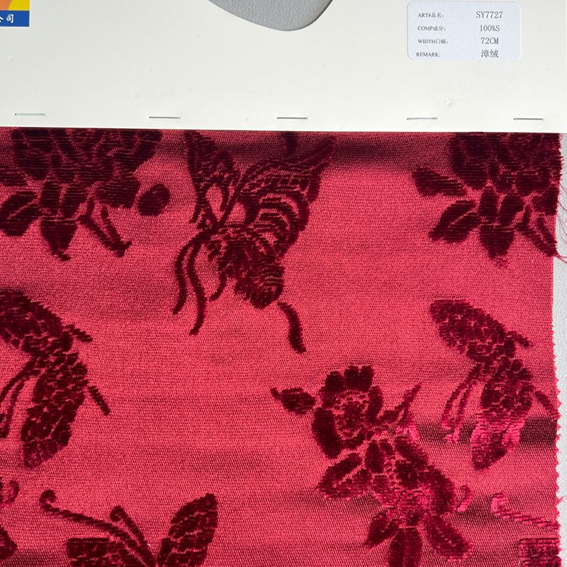 sy7727,100%silk,72cm,zhangrong velvet,yarn-dyed