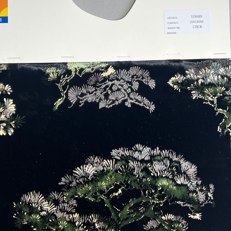 sy8669,20%silk80%rayon,138cm,gold-printed andcolor power-printed velvet