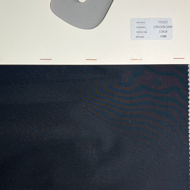 sy5023,12%silk32%cotten56%polyester,138cm,19mm,plain weave,yarn-dyed