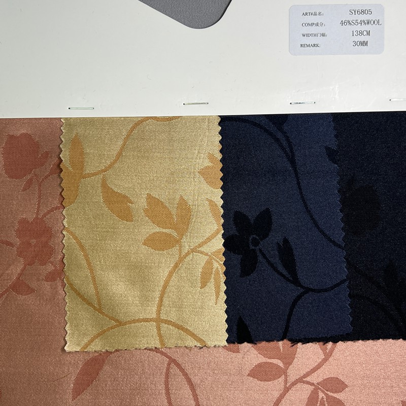 sy6805,46%silk54%wool,138cm,30mm,jacquard,piece-dyed