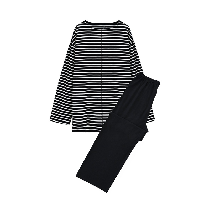 Cotton Lounge wear quality pure cotton, couple's all-cotton lounge wear set, striped simple pajamas