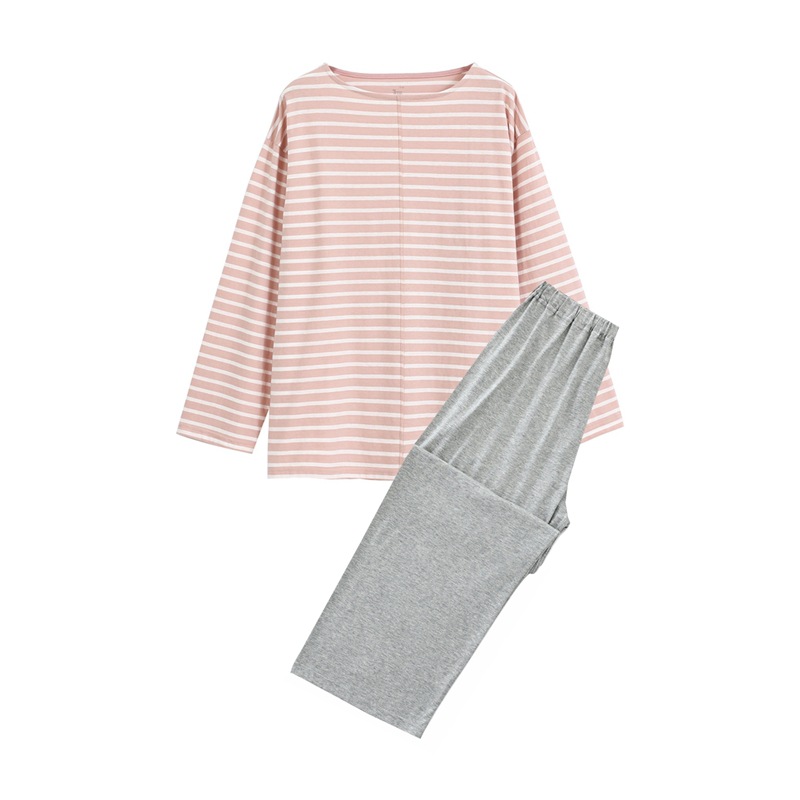 Cotton Lounge wear quality pure cotton, couple's all-cotton lounge wear set, striped simple pajamas
